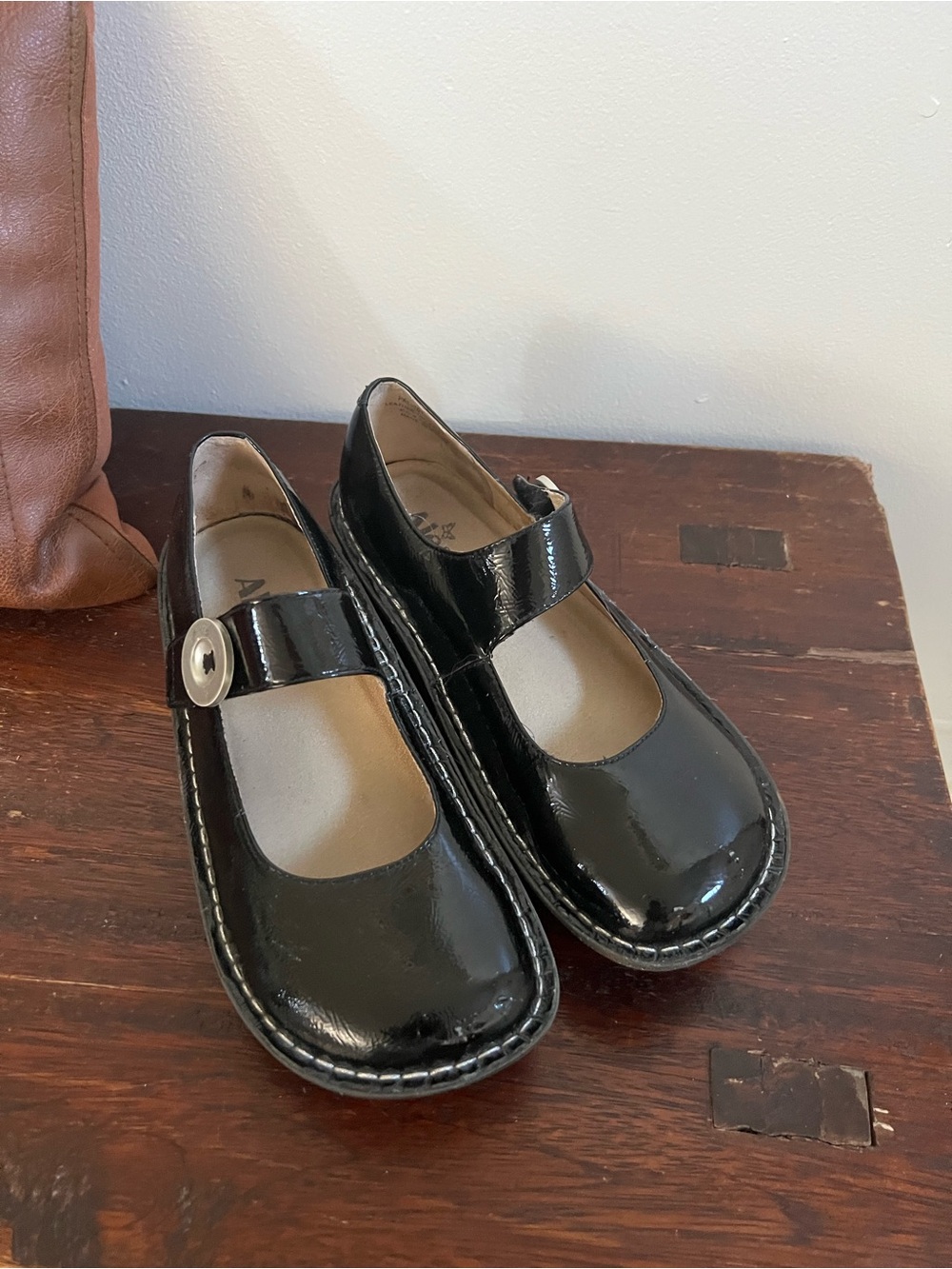 Alegria Black Patent Mary Jane Platform Shoes